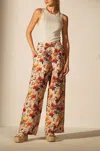 Ranna Gill Lena Wide Leg Pants In Ivory Multi