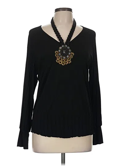 Pre-owned Ranna Gill Long Sleeve Blouse In Black