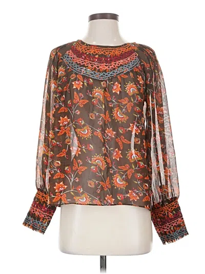 Pre-owned Ranna Gill Long Sleeve T-shirt In Brown