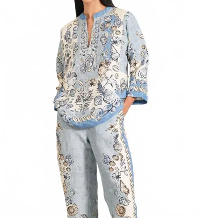 Ranna Gill Perla Tunic Top In Multicolor In Blue