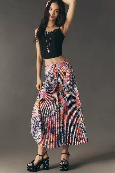 Ranna Gill Pleated A-line Midi Skirt In Multi