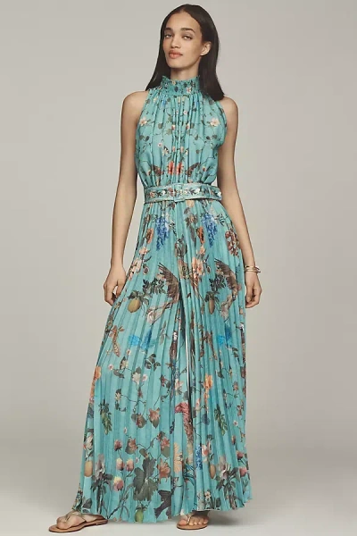 Ranna Gill Pleated Jumpsuit In Blue