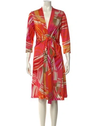 Pre-owned Ranna Gill Printed Knee-length Dress In Multi