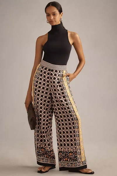 Ranna Gill Printed Linen Wide-leg Pants In Multicolor