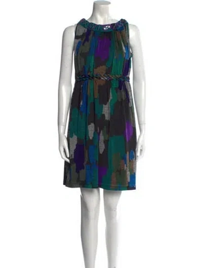 Pre-owned Ranna Gill Printed Mini Dress In Black