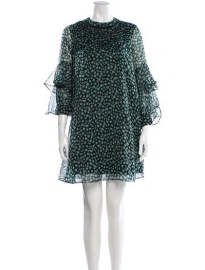 Pre-owned Ranna Gill Printed Mini Dress In Green