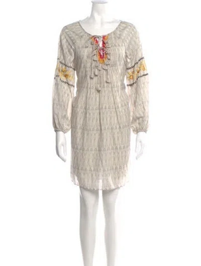 Pre-owned Ranna Gill Printed Mini Dress In Neutral