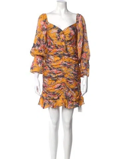 Pre-owned Ranna Gill Printed Mini Dress In Orange