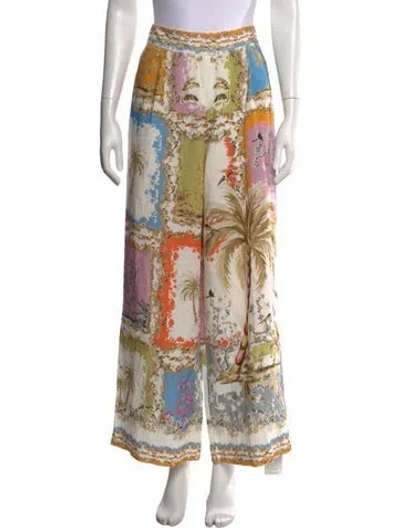Pre-owned Ranna Gill Printed Wide Leg Pants In Multicolor
