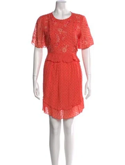 Pre-owned Ranna Gill Scoop Neck Mini Dress In Red