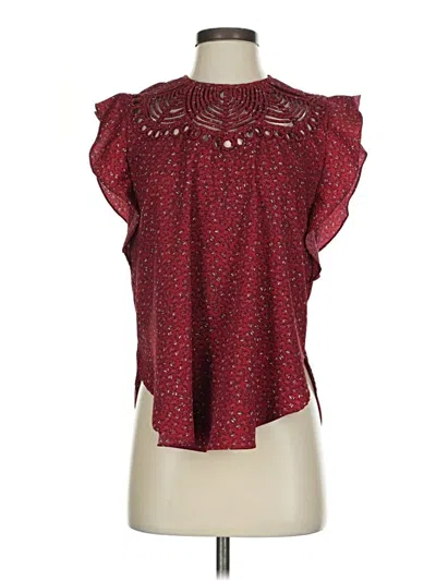 Pre-owned Ranna Gill Sleeveless Blouse In Burgundy