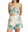 Ranna Gill Tessa Shorts In Teal Globe In Multi