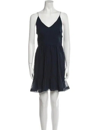 Pre-owned Ranna Gill V-neck Mini Dress In Blue