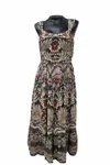 RANNA GILL WIDE STRAP TINY SEQUIN DRESS IN FLORAL SEQUIN
