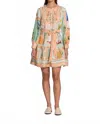 Ranna Gill Zaria Pleated Yoke Mini Dress In Multi Color In Multi