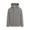 Ranra Wool Jacket With Design And Functional Hood In Grey