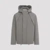 Ranra Wool Jacket With Design And Functional Hood In Gunmetal