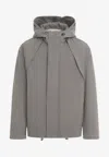 Ranra Wool Jacket With Design And Functional Hood In Gray