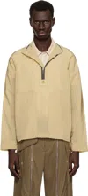 Ranra Beige Ganga Shiny Nylon Track Jacket In C033 Putty