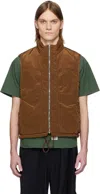 Ranra Brown Treker Shiny Nylon Vest In C711 Bronze Brown