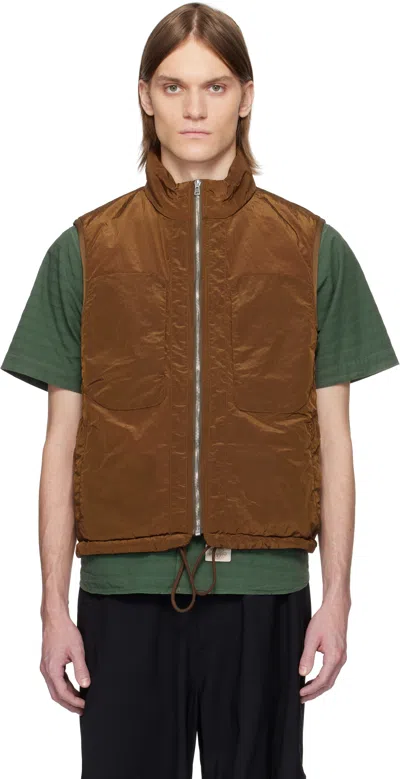 Ranra Brown Treker Shiny Nylon Vest In C711 Bronze Brown