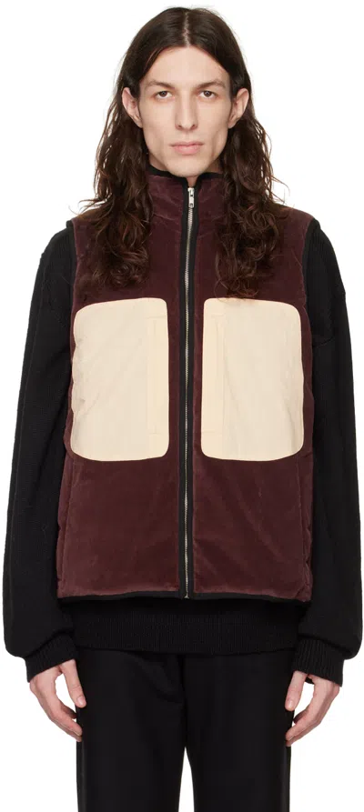 Ranra Two-tone Gilet In 969 Bordeaux & Coffe