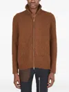 Ranra Cable-knit Zip-up Cardigan In Brown