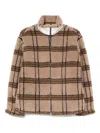Ranra Checked Teddy Jacket In Brown