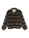 Ranra Checked Zip-up Jacket In Brown