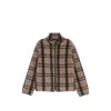 Ranra Check-pattern Fleece Jacket In Brown