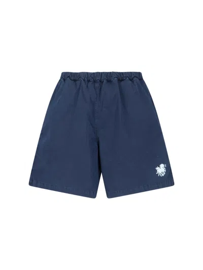Ranra Blue Keel Mid-rise Cotton Shorts