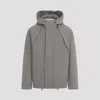 Ranra Wool Jacket With Design And Functional Hood In Dark Grey