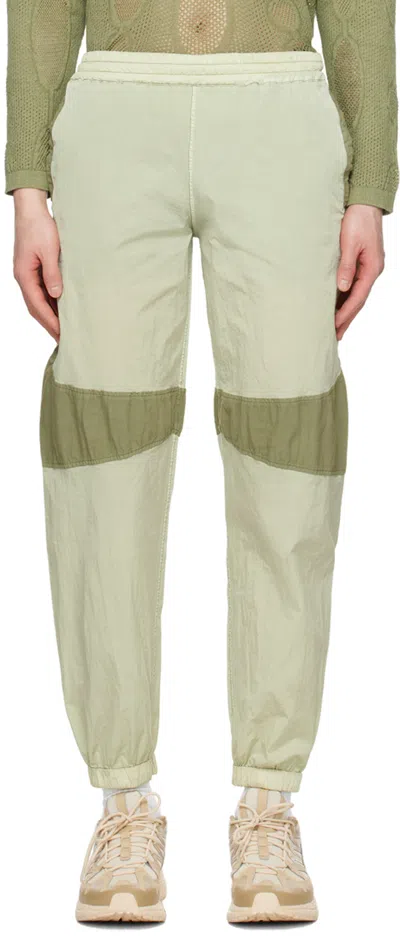 Ranra Patchwork Design Sweatpants In Green