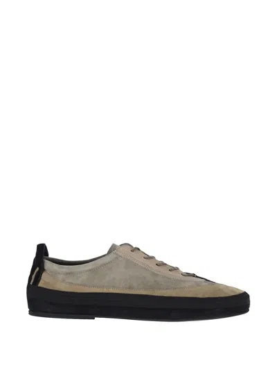 Ranra Grey Heitt Suede Rounded Toe Sneakers In Multi