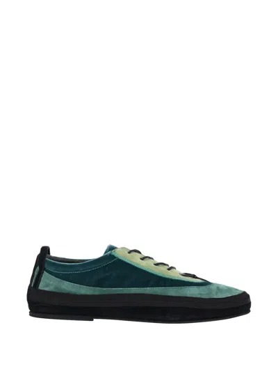 Ranra Green Heitt Suede Low-profile Sneakers In Animal Print
