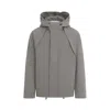 Ranra Wool Jacket With Design And Functional Hood In Grey
