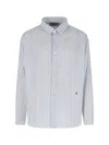 Ranra Stripe-pattern Logo-embroidered Shirt In Blue
