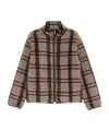 Ranra Check-pattern Fleece Jacket In Brown