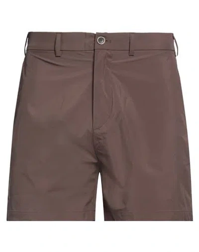 Ranra Man Shorts & Bermuda Shorts Dark Brown Size L Recycled Polyester, Polyester In Burgundy