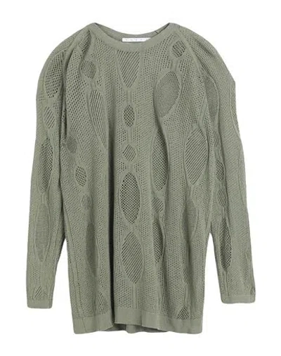 Ranra Man Sweater Military Green Size S Linen, Cotton