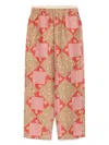 Ranra Multicolor Print Collector Trousers In Red