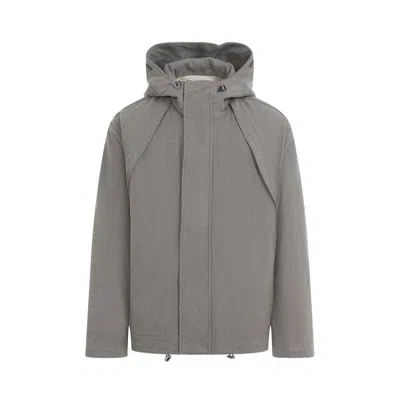 RANRA RANRA WOOL JACKET WITH DESIGN AND FUNCTIONAL HOOD