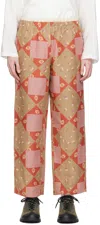 Ranra Multicolor Print Collector Trousers In Red Pj Print