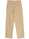 Ranra Slub-texture Straight Trousers In Stymir Beige