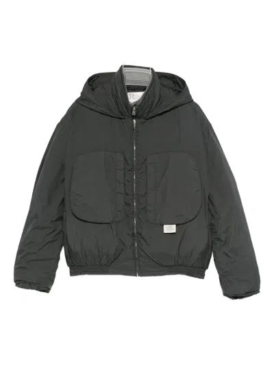 Ranra Patch-pocket Hooded Jacket In Gray