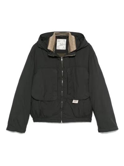 Ranra Purs Padded Nylon Hoodie Jacket In Black