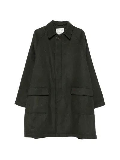 Ranra Raglan-sleeve Flap-pocket Coat In Gray