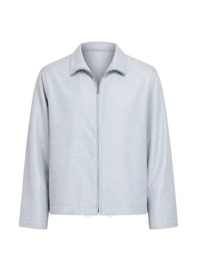 Ranra Ripstop-texture Zip-up Jacket In Blue