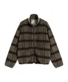 Ranra Checked Zip-up Jacket In Brown