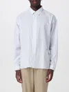 Ranra Stripe-pattern Logo-embroidered Shirt In Blue